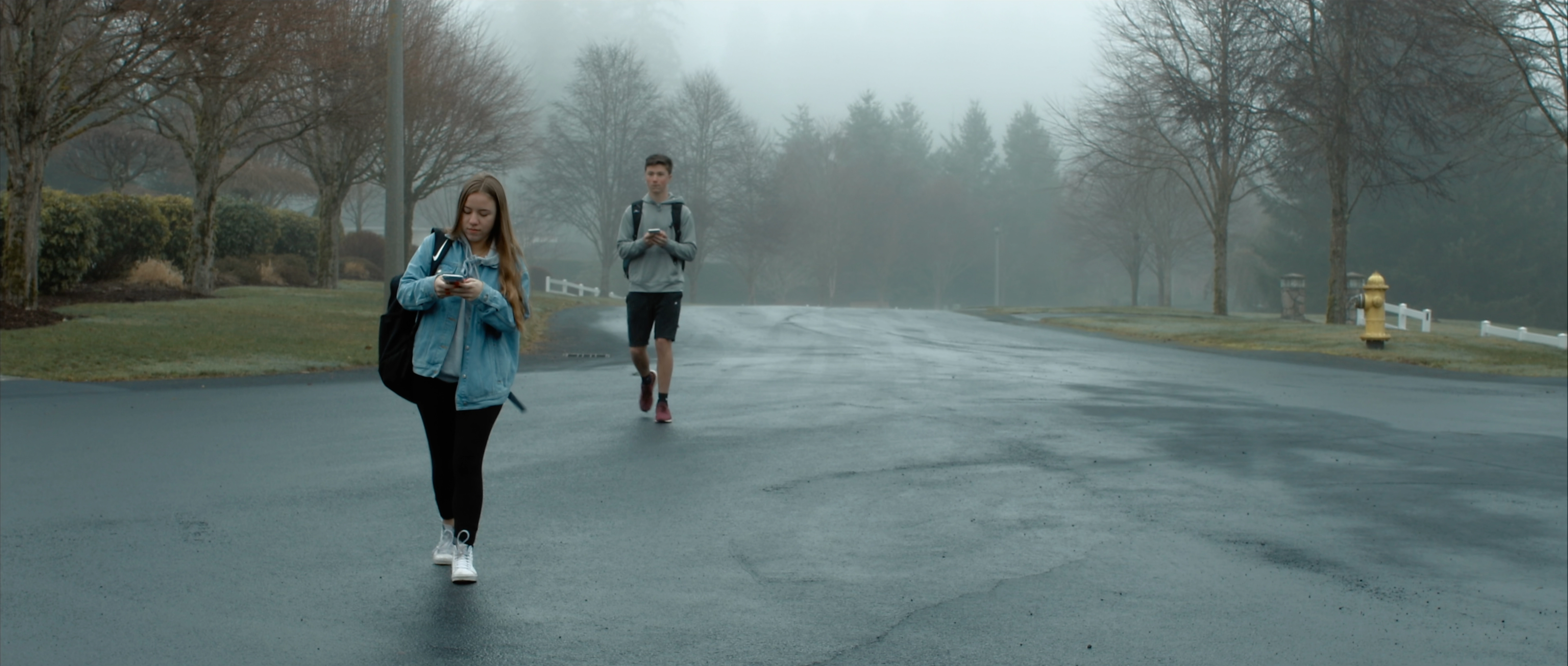 Still of Fionnuala Smith and Kyle Larson in Textopia.